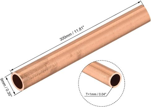 uxcell Copper Round Tube, 4mm OD 1mm Wall Thickness 300mm Long Straight Pipe Tubing 2 Pcs in Saudi Arabia