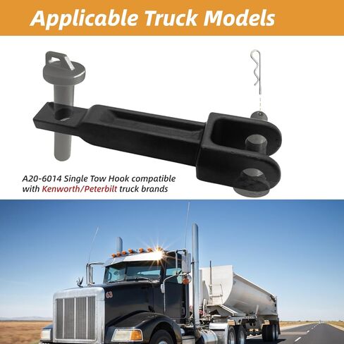 A20-6014 Tow Hook, Tow Hooks for Trucks Compatible with Peterbilt/Kenworth Accessories with Pull Pin (A65-6008) and Frame Pin (A65-6007) in Kuwait