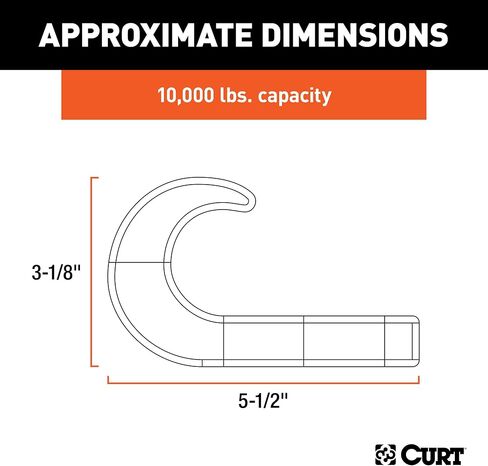 CURT 22420 Chrome Steel Tow Hook, 10,000 lbs Capacity in Saudi Arabia