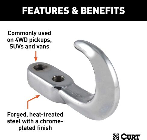CURT 22420 Chrome Steel Tow Hook, 10,000 lbs Capacity in Saudi Arabia