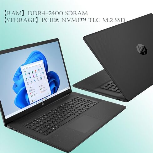 HP 17.3" HD+ Laptop AMD Processor, Full-Size Island-Style Jet Black Keyboard with Numeric keypad, WiFi, Bluetooth, HDMI, Type-C, Windows 11 Home (16GB RAM | 2TB SSD Storage) in Saudi Arabia