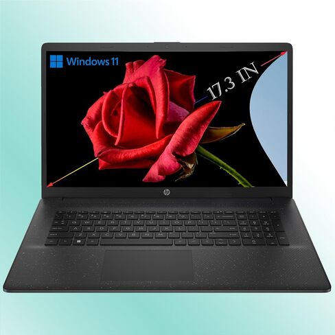 HP 17.3" HD+ Laptop AMD Processor, Full-Size Island-Style Jet Black Keyboard with Numeric keypad, WiFi, Bluetooth, HDMI, Type-C, Windows 11 Home (16GB RAM | 2TB SSD Storage) in Saudi Arabia