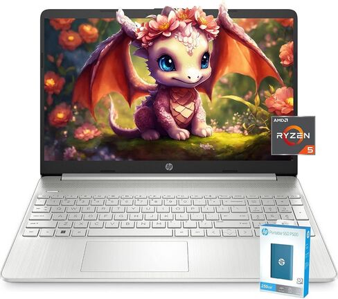 HP Essential Business Laptop, 15.6" FHD Touchscreen, Ryzen 5 5500U 6-core Processor (Up to 4.0 GHz), 64GB RAM, 2TB PCIe SSD, SD Card Reader, USB-C, HDMI, w/P500 SSD in Saudi Arabia