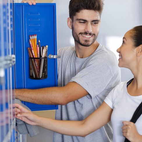 6 Pack Magnetic Pencil Holder Metal Magnet Locker Organizers Magnet Mesh Basket Storage Desk Organizers Magnets Pen Holder Locker Accessories for School Whiteboard Refrigerator Office Supplies in Saudi Arabia