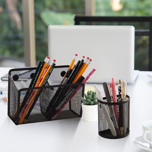 6 Pack Magnetic Pencil Holder Metal Magnet Locker Organizers Magnet Mesh Basket Storage Desk Organizers Magnets Pen Holder Locker Accessories for School Whiteboard Refrigerator Office Supplies in Saudi Arabia