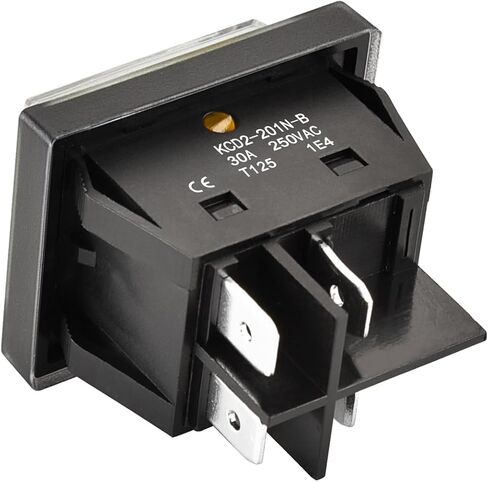 High Current Rocker Switch, 30A 250VAC, ON-OFF 2 Position, DPST, 4 Terminals, T125, with Waterproof Cover (2, Orange), KCD2-201N-B in Saudi Arabia