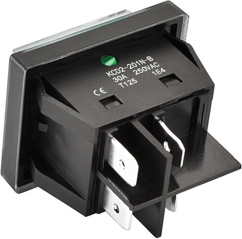 High Current Rocker Switch, 30A 250VAC, ON-OFF 2 Position, DPST, 4 Terminals, T125, with Waterproof Cover (2, Orange), KCD2-201N-B in Saudi Arabia