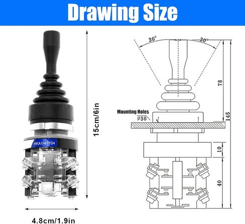 AC 380V 15A 4NO 4 Position Joystick Switch Latching Self Locking Monolever Joystick Switch Cross Switch Joy Stick in Saudi Arabia