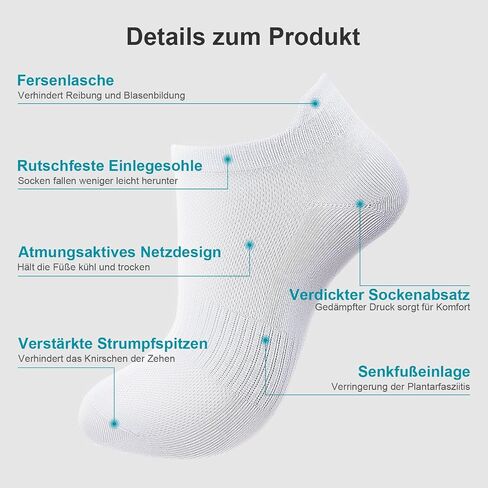 Ankle Socks for Women, 6 Pairs Athletic Running Socks Women & Men Sports Socks Black White Low Cut Socks with Heel Tab in Saudi Arabia