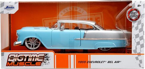 Big Time Muscle 1:24 1955 Chevrolet Bel-Air Die-Cast Car, Toys for Kids and Adults(Light Blue) in Saudi Arabia