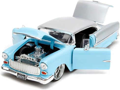 Big Time Muscle 1:24 1955 Chevrolet Bel-Air Die-Cast Car, Toys for Kids and Adults(Light Blue) in Saudi Arabia