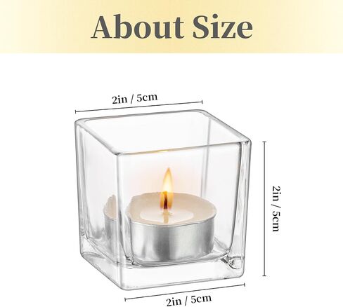 Clear Glass Votive Candle Holders, Hewory 6 Pcs Small Glass Candle Holder, Tealight Candle Holders for Table Centerpiece, Wedding Decorations, Home Decor in Saudi Arabia