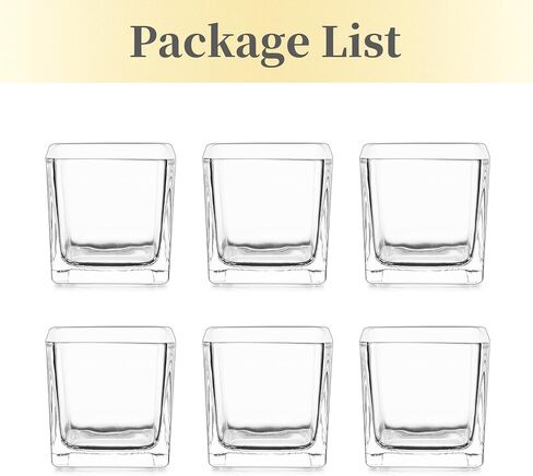 Clear Glass Votive Candle Holders, Hewory 6 Pcs Small Glass Candle Holder, Tealight Candle Holders for Table Centerpiece, Wedding Decorations, Home Decor in Saudi Arabia