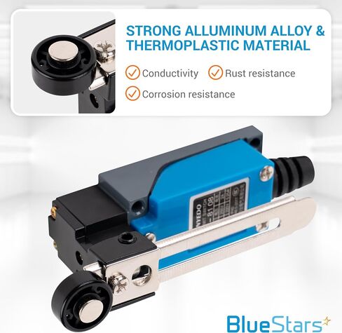 BlueStars Pack of 2 ME-8108 Momentary Roller Lever Arm Limit Switch for CNC Mill Laser Plasma 250VAC/5A Used in Automatic Control of Various Machinery in Saudi Arabia