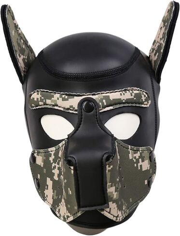 Neoprene Puppy Hood Camo Full Face Mask Cosplay Costume Dog Head Masks in Saudi Arabia