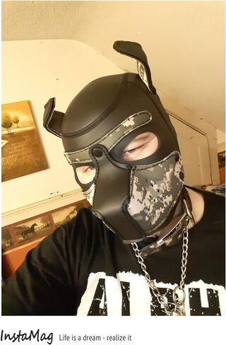 Neoprene Puppy Hood Camo Full Face Mask Cosplay Costume Dog Head Masks in Saudi Arabia