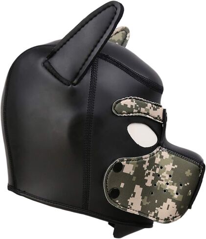 Neoprene Puppy Hood Camo Full Face Mask Cosplay Costume Dog Head Masks in Saudi Arabia