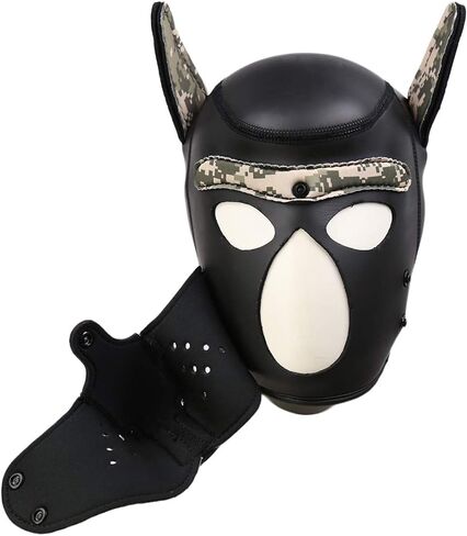 Neoprene Puppy Hood Camo Full Face Mask Cosplay Costume Dog Head Masks in Saudi Arabia