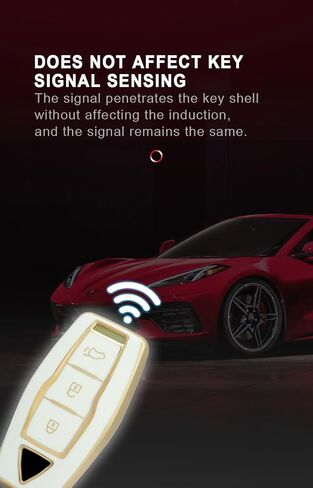 ontto Key Fob Shell Stylish Key Bag Smart Remote Key Cover Gold Edge TPU Key Housing Fit for Mitsubishi Outlander 2022 2023 Key Fob Black in Kuwait