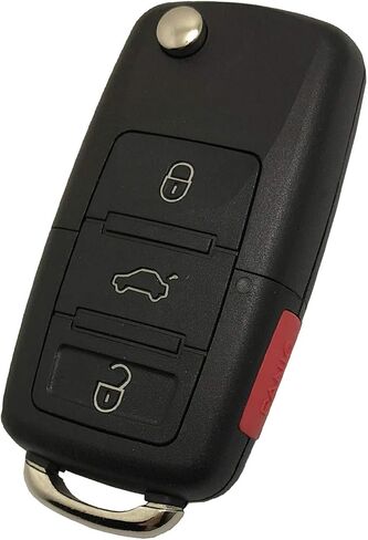 Key Fob Case Fit for VW Volkswagen Jetta Passat Golf Beetle Rabbit GTI CC EOS Replacement Key Shell 4 Buttons Keyless Entry Remote Key Fob Cover with Uncut Blade (1) in Saudi Arabia