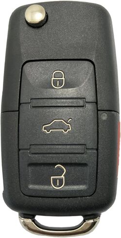 Key Fob Case Fit for VW Volkswagen Jetta Passat Golf Beetle Rabbit GTI CC EOS Replacement Key Shell 4 Buttons Keyless Entry Remote Key Fob Cover with Uncut Blade (1) in Saudi Arabia