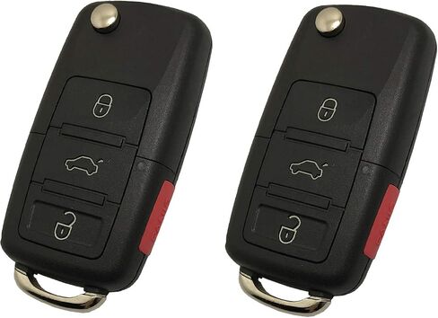 Key Fob Case Fit for VW Volkswagen Jetta Passat Golf Beetle Rabbit GTI CC EOS Replacement Key Shell 4 Buttons Keyless Entry Remote Key Fob Cover with Uncut Blade (1) in Saudi Arabia