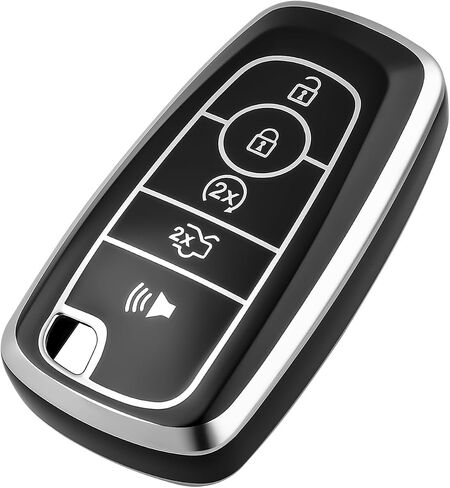 OFFCURVE Key Fob Cover for Ford Fusion Explorer Escape F150 F250 F350 F450 F550 Edge Maverick Expedition Lincoln Aviator 5 Buttons Smart Key Holder, White in Saudi Arabia