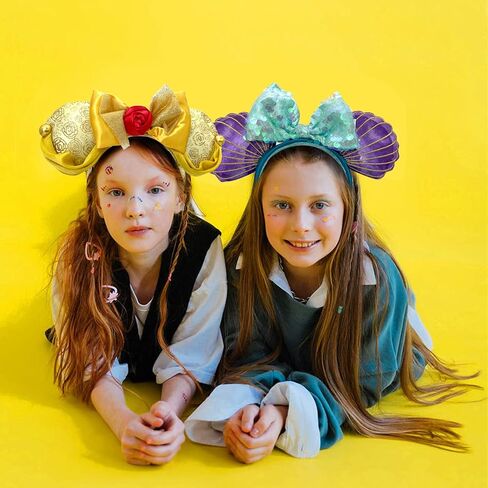 Mouse Ear Bow Headbands,Sequins Bow Hairbands Hair Accessories in Saudi Arabia