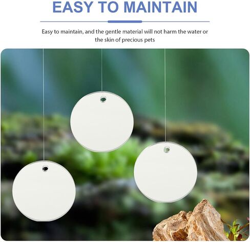 POPETPOP Floating Betta Exercise Mirror - 4Pcs Circle Betta Mirrors for Aquarium Fish Tank Decorations Beta Fish Accessory in Saudi Arabia