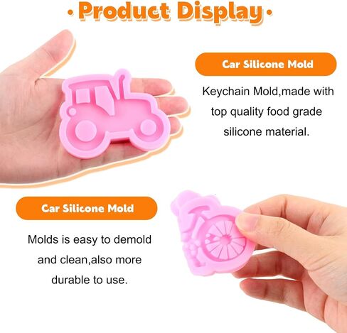 Tractor Silicone Mold Bicycle Resin Molds Truck Van Keychain Resin Casting Molds Car Epoxy Resin Mold for DIY Jewellery Silicone Mold Resin Crafting Set of 6 in Saudi Arabia