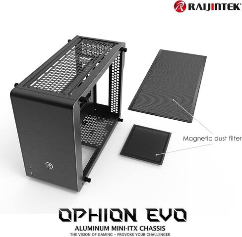 RAIJINTEK OPHION SFF PC Case (Mini-ITX) with Tempered Glass, Max. 330mm VGA Card, ATX PSU, Type-C Hub, Riser Card, 3x2.5" HDD, Magnetic Design Dust Filter in Saudi Arabia