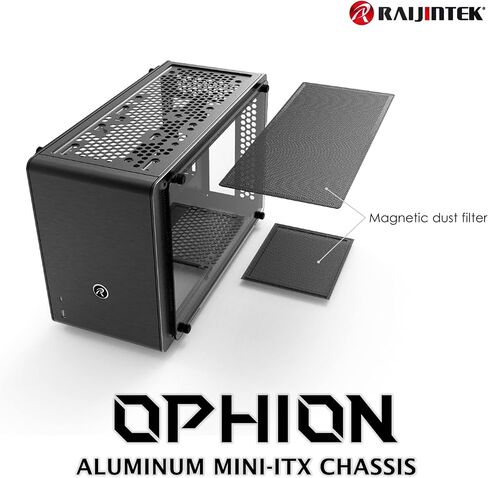 RAIJINTEK OPHION SFF PC Case (Mini-ITX) with Tempered Glass, Max. 330mm VGA Card, ATX PSU, Type-C Hub, Riser Card, 3x2.5" HDD, Magnetic Design Dust Filter in Saudi Arabia