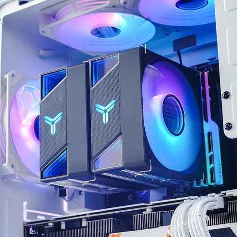 Jonsbo CR3000 ARGB Dual-Tower CPU Cooler,120mm/4.7in Dual-Fan Radiator,7 Against Gravity High Heatpipe Cooling,H160mm/6.3in,Support AM5/Intel LGA 1700,Illusion Topper with ARGB, White in Kuwait