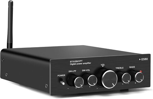 مضخم صوت استقبال، بلوتوث 5.0 مضخم صوت هاي فاي، مكبر صوت ستيريو لسطح المكتب 2.1 قناة، مضخم صوت يعمل مع صوت جهير وتحكم ثلاثي 600 وات in Kuwait