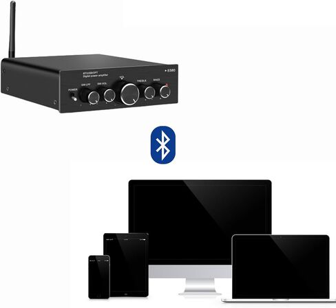 مضخم صوت استقبال، بلوتوث 5.0 مضخم صوت هاي فاي، مكبر صوت ستيريو لسطح المكتب 2.1 قناة، مضخم صوت يعمل مع صوت جهير وتحكم ثلاثي 600 وات in Kuwait