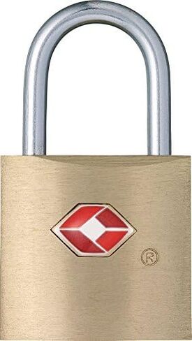TSA Brass Key Padlock, Suitcase Lock with 2 Keys, TSA Approved Locks for Luggage, Travel Essentials in Saudi Arabia