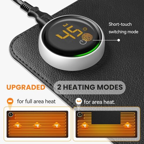 لوحة ماوس ساخنة، وسادة مكتب دافئة مطورة 2023 مع وضعين للتدفئة، حصيرة ماوس ألعاب كبيرة، لوحة ماوس كهربائية للتدفئة/لوحة لوحة مفاتيح ساخنة، ملحقات المكتب والمنزل، 31.5 بوصة × 13 بوصة in Kuwait