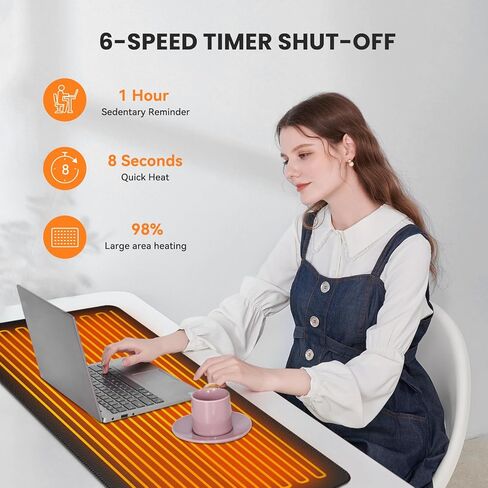 لوحة ماوس ساخنة، وسادة مكتب دافئة مطورة 2023 مع وضعين للتدفئة، حصيرة ماوس ألعاب كبيرة، لوحة ماوس كهربائية للتدفئة/لوحة لوحة مفاتيح ساخنة، ملحقات المكتب والمنزل، 31.5 بوصة × 13 بوصة in Kuwait
