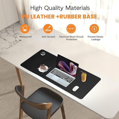 لوحة ماوس ساخنة، وسادة مكتب دافئة مطورة 2023 مع وضعين للتدفئة، حصيرة ماوس ألعاب كبيرة، لوحة ماوس كهربائية للتدفئة/لوحة لوحة مفاتيح ساخنة، ملحقات المكتب والمنزل، 31.5 بوصة × 13 بوصة in Kuwait