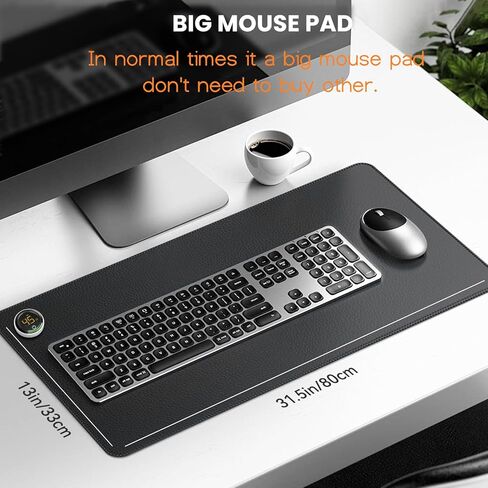 لوحة ماوس ساخنة، وسادة مكتب دافئة مطورة 2023 مع وضعين للتدفئة، حصيرة ماوس ألعاب كبيرة، لوحة ماوس كهربائية للتدفئة/لوحة لوحة مفاتيح ساخنة، ملحقات المكتب والمنزل، 31.5 بوصة × 13 بوصة in Kuwait
