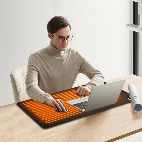 لوحة ماوس ساخنة، وسادة مكتب دافئة مطورة 2023 مع وضعين للتدفئة، حصيرة ماوس ألعاب كبيرة، لوحة ماوس كهربائية للتدفئة/لوحة لوحة مفاتيح ساخنة، ملحقات المكتب والمنزل، 31.5 بوصة × 13 بوصة in Kuwait