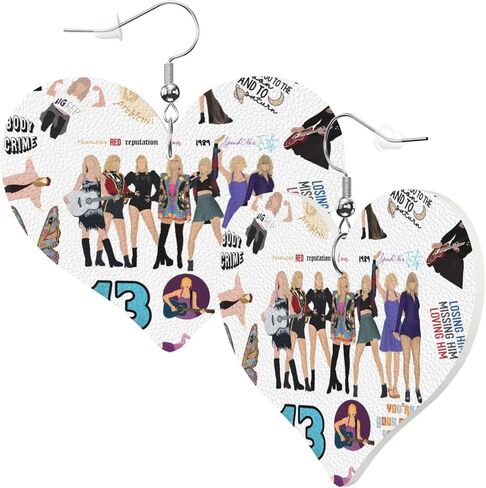 Lightweight Soft Leather Love Shaped Earrings for Women Dangle Earrings in Saudi Arabia