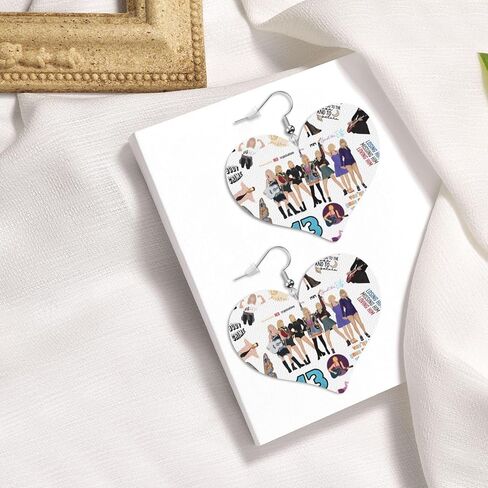 Lightweight Soft Leather Love Shaped Earrings for Women Dangle Earrings in Saudi Arabia