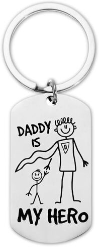 هدايا الأب للرجال سلسلة مفاتيح لعيد الأب من الابن والابنة، هدايا عيد الميلاد المجيد لهدايا عيد الأب للأب للزوج من الزوجة - سلسلة مفاتيح الأب هو بطلي in Kuwait