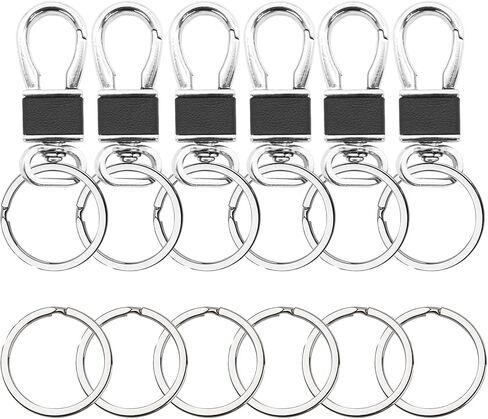6 Pack Metal Carabiner Key Chain Key Ring, Heavy Duty Carabiner Clip Key Holder, Simple Car Accessories Keychain Organizer for Men and Women(Black,12 Round Clip) in Saudi Arabia