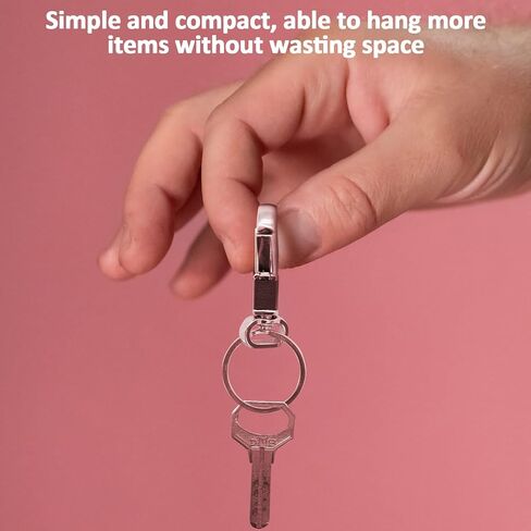 6 Pack Metal Carabiner Key Chain Key Ring, Heavy Duty Carabiner Clip Key Holder, Simple Car Accessories Keychain Organizer for Men and Women(Black,12 Round Clip) in Saudi Arabia