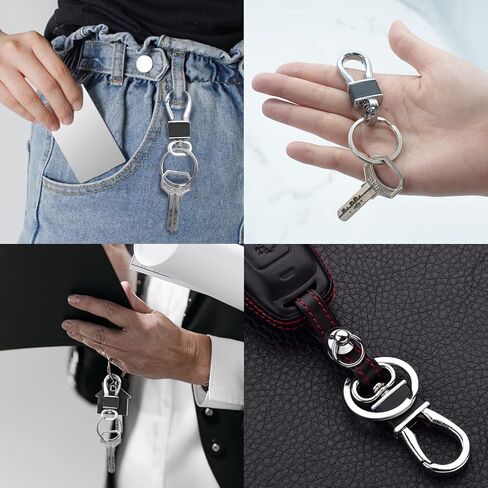 6 Pack Metal Carabiner Key Chain Key Ring, Heavy Duty Carabiner Clip Key Holder, Simple Car Accessories Keychain Organizer for Men and Women(Black,12 Round Clip) in Saudi Arabia