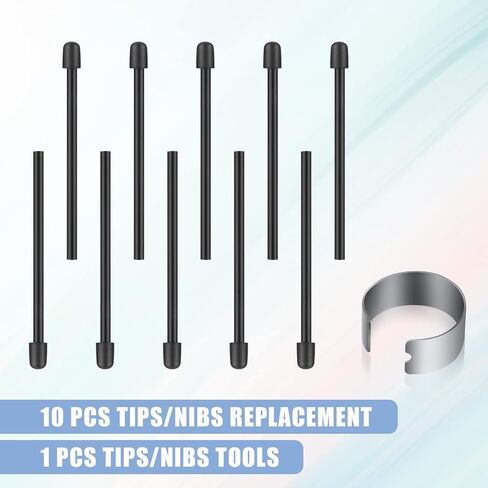 10pcs Stylus Pen Nibs, Soft Marker Pen Tips/Nibs Drawing Tablet Pen Nibs for Remarkable 2 Stylus Pen with a Suitable Changer (Black) in Saudi Arabia