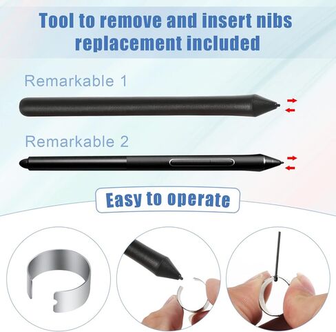 10pcs Stylus Pen Nibs, Soft Marker Pen Tips/Nibs Drawing Tablet Pen Nibs for Remarkable 2 Stylus Pen with a Suitable Changer (Black) in Saudi Arabia