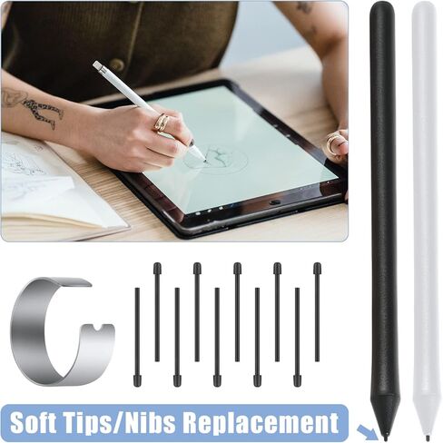 10pcs Stylus Pen Nibs, Soft Marker Pen Tips/Nibs Drawing Tablet Pen Nibs for Remarkable 2 Stylus Pen with a Suitable Changer (Black) in Saudi Arabia